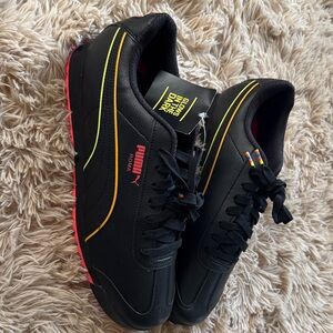 Puma Black Sneakers with Yellow and Red Highlights